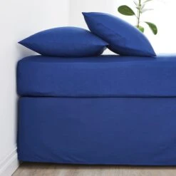 Non Iron Plain Dye Navy Pleated Valance -DUNELM Furniture Shop 1000119216 alt01