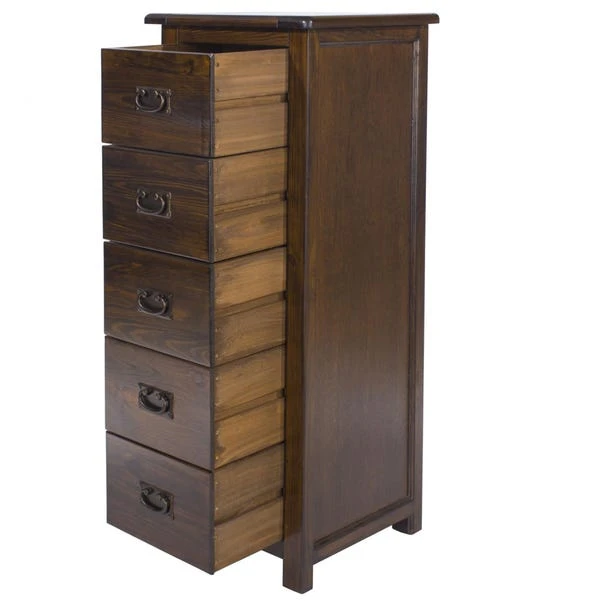 Boston Tall Slim 5 Drawer Chest, Pine 4 Boston Tall Slim 5 Drawer Chest, Pine - Image 2