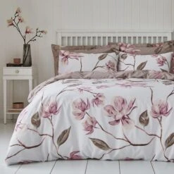 Lois Large Floral Pink Oxford Pillowcase -DUNELM Furniture Shop 1000166987 alt02