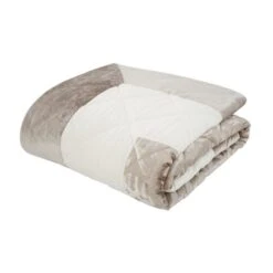 Catherine Lansfield Natural Lattice Cut Velvet Bedspread -DUNELM Furniture Shop 1000169072 alt02