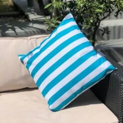 Coast Blue Water Resistant Outdoor Cushion -DUNELM Furniture Shop 1000169711 alt01