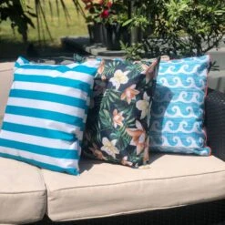 Coast Blue Water Resistant Outdoor Cushion -DUNELM Furniture Shop 1000169711 alt05