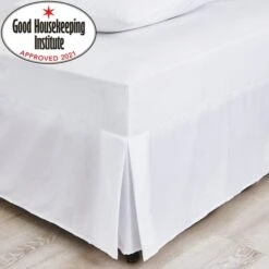Non Iron Plain Dye White Fitted Valance Sheet -DUNELM Furniture Shop 30145708