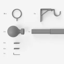 Ashton Extendable Metal Curtain Pole With Rings -DUNELM Furniture Shop 30200753 alt06