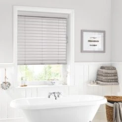 50mm Slats Limed White Venetian Blind -DUNELM Furniture Shop 30215325 alt03