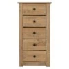 Panama 5 Drawer Chest, Pine