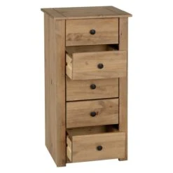 Panama 5 Drawer Chest, Pine -DUNELM Furniture Shop 30359262 alt03