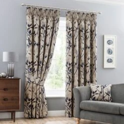 Zen Jacquard Pencil Pleat Curtains -DUNELM Furniture Shop 30563296 alt01