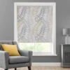 Leah Leaf Ochre Blackout Roller Blind -DUNELM Furniture Shop 30634076