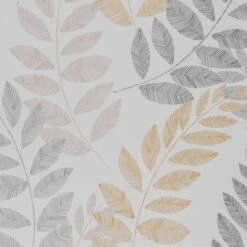 Leah Leaf Ochre Blackout Roller Blind -DUNELM Furniture Shop 30634076 alt01