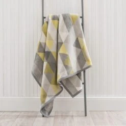Super Soft Geo Ochre Throw -DUNELM Furniture Shop 30655833