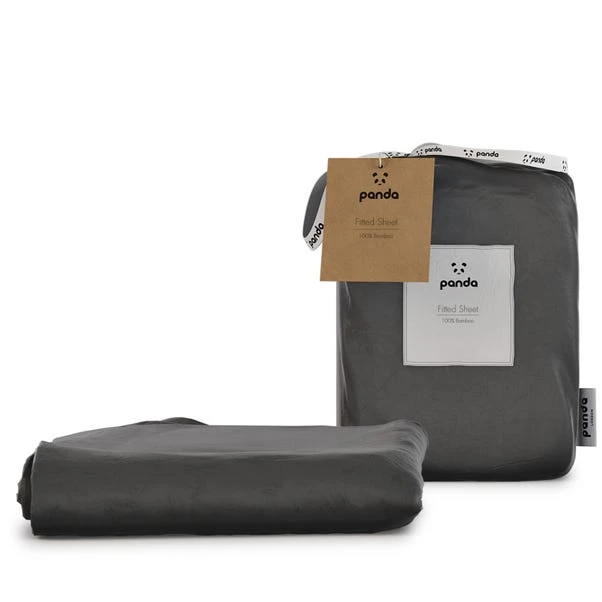 Panda Bamboo Urban Grey Fitted Sheet 4 Panda Bamboo Urban Grey Fitted Sheet - Image 2