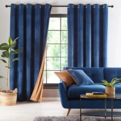 Reversible Velour Eyelet Curtains -DUNELM Furniture Shop 30687252 alt01