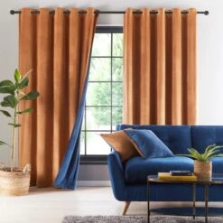 Reversible Velour Eyelet Curtains -DUNELM Furniture Shop 30687252 alt03