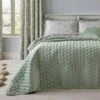 Evesham Green Quilted Velvet Bedspread -DUNELM Furniture Shop 30690426