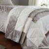 Catherine Lansfield Natural Lattice Cut Velvet Bedspread -DUNELM Furniture Shop 30705243