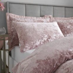 Catherine Lansfield Crushed Velvet Duvet Cover And Pillowcase Set -DUNELM Furniture Shop 30705247 alt01