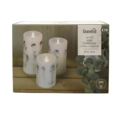 Set Of 3 Lavender Inclusion LED Candles -DUNELM Furniture Shop 30734431 alt03