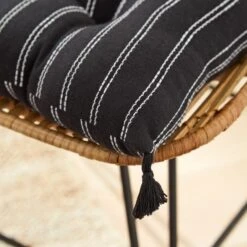 Lana Black Seat Pad 9 Stitch 40X40CM -DUNELM Furniture Shop 30755231 alt01