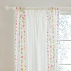 Cotton Bordered Tile Print Slot Top Voile Panel -DUNELM Furniture Shop 30760163