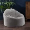 Eliza Velvet Grey Bean Bag Chair -DUNELM Furniture Shop 30766404