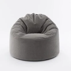 Eliza Velvet Grey Bean Bag Chair -DUNELM Furniture Shop 30766404 alt01