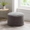 Jenson Charcoal Waffle Pouffe -DUNELM Furniture Shop 30766413