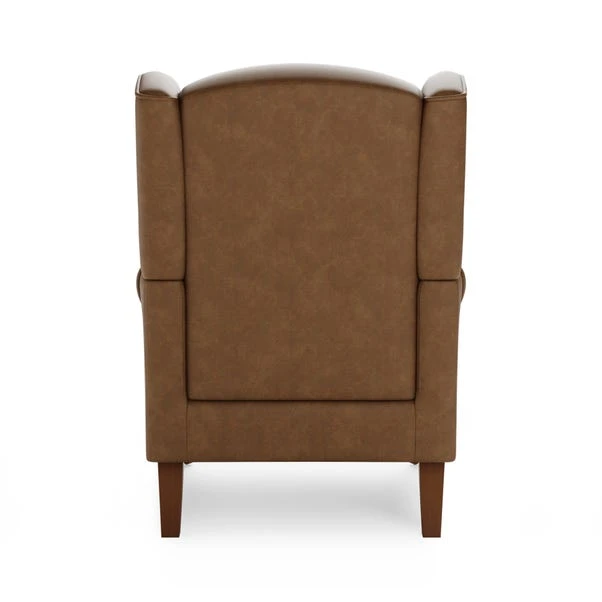 Oswald Distressed Faux Leather Wingback Armchair 7 Oswald Distressed Faux Leather Wingback Armchair - Image 5