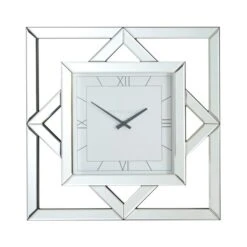 Luxe Geo Square Mirrored Wall Clock -DUNELM Furniture Shop 30767167 alt02
