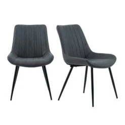 Set Of 2 Zion Dining Chairs, Faux Suede -DUNELM Furniture Shop 30769127 alt01
