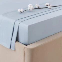 Dorma Smooth & Soft 300 Thread Count Cotton Sateen Flat Sheet -DUNELM Furniture Shop 30770617 alt01