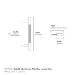 Set Of 2 Knurled T-Bar Door Handles -DUNELM Furniture Shop 30771950 alt08