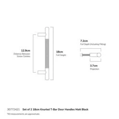 Set Of 2 Knurled T-Bar Door Handles -DUNELM Furniture Shop 30772421 alt08