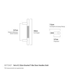 Set Of 2 Knurled T-Bar Door Handles -DUNELM Furniture Shop 30772427 alt08