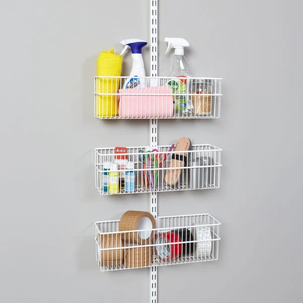 Elfa Wall Mounted 3 Basket Solution 3 Elfa Wall Mounted 3 Basket Solution