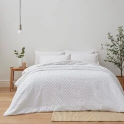 Edison Embossed Textured White Bedspread -DUNELM Furniture Shop 30788496