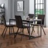Staten 4 Seater Rectangular Dining Table With 4 Monroe Chairs, Grey -DUNELM Furniture Shop 30794365