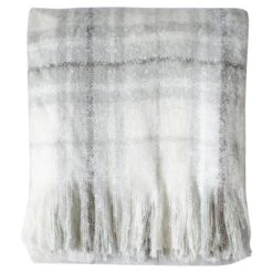 Checked Faux Mohair Throw