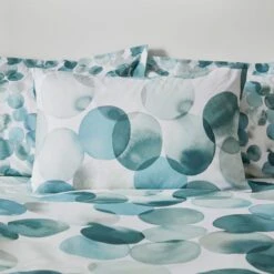 Watercolour Circles Teal Duvet Cover And Pillowcase Set -DUNELM Furniture Shop 30798229 alt02