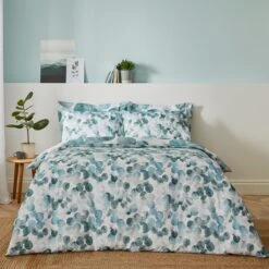 Watercolour Circles Teal Duvet Cover And Pillowcase Set -DUNELM Furniture Shop 30798230 alt01
