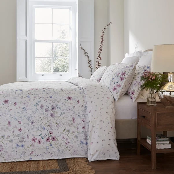 Dorma Wildflower Mauve Cotton Duvet Cover And Pillowcase Set 17 Dorma Wildflower Mauve Cotton Duvet Cover And Pillowcase Set - Image 15