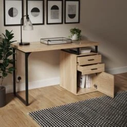 Edison Storage Desk Oak Effect -DUNELM Furniture Shop 30800636 alt02