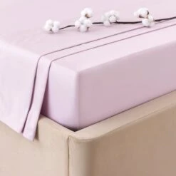 Dorma Smooth & Soft 300 Thread Count Cotton Sateen Flat Sheet -DUNELM Furniture Shop 30802342 alt01