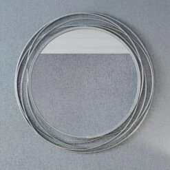 Metal Swirl Round Wall Mirror