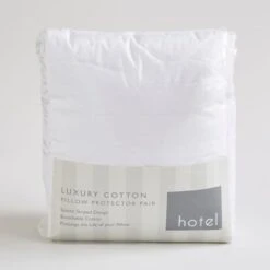 Hotel Pack Of 2 Luxury Cotton Pillow Protectors -DUNELM Furniture Shop 30808131 alt05