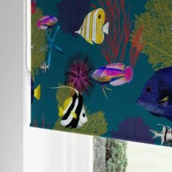 Reef Teal Blackout Roller Blind -DUNELM Furniture Shop 30810306 alt04