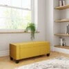 Verona Upholstered Ottoman Bench, Mustard