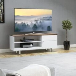 AVF White Sands Wide TV Stand For TVs Up To 60”