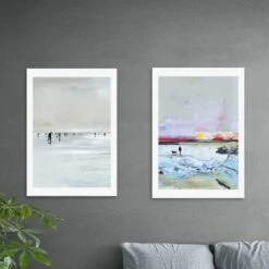 Set Of 2 East End Prints Beach Walk Prints -DUNELM Furniture Shop 30820657