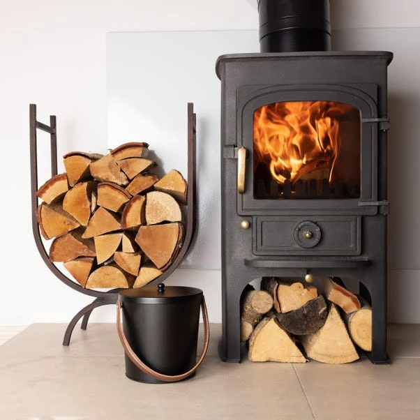 Snug - Fireside Black Iron Ash Bucket With Leather Handles 4 Snug - Fireside Black Iron Ash Bucket With Leather Handles - Image 2